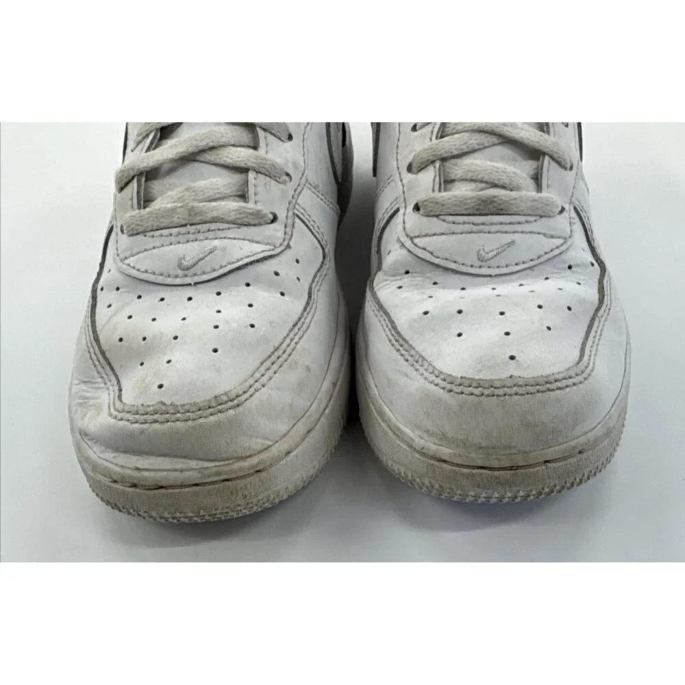 Nike Air Force 1 Shoes Youth Boys 3 Y White Leather Athletic Sneakers School Gym